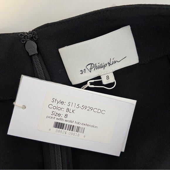 NWT 3.1 Phillip Lim Silk Pleated Tapered pant with Waist Tab Extension size 8 - Picture 6 of 9